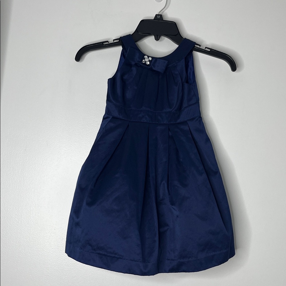 GYMBOREE Girls Navy Blue Dress Holiday Formal - Picture 2 of 11
